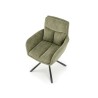 Scaun living/sufragerie Halmar K495, cadru lemn, rotativ 180 grade, stil modern, 60x65x87x51cm, textil, verde