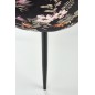 Scaun tip fotoliu tapitat, pentru living, catifea imprimeu tropical, negru/multicolor, inaltime 82 cm