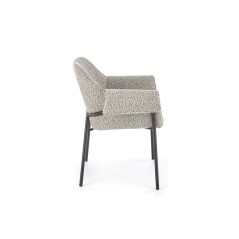 Scaun living/sufragerie Halmar K522, cadru metal,  stil modern, 68x32x83x48cm, textil, gri