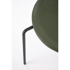 Scaun living/sufragerie Halmar K524, cadru metal,  stil clasic, 46x51x78x45cm, piele/ratan, verde