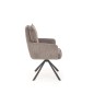 Scaun living/sufragerie Halmar K528, perna confortabila, cadru metal, stofa si catifea, gri