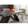 Scaun tapitat living/sufragerie Halmar K531, cadru metal,  stil modern, 60x58x76x45cm, catifea, bej