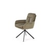 Scaun tapitat living Halmar K536, cadru metal, perna inclusa, rotativ 360 grade, stil modern, 62x68x85x52cm, stofa, verde