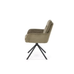 Scaun tapitat living Halmar K536, cadru metal, perna inclusa, rotativ 360 grade, stil modern, 62x68x85x52cm, stofa, verde