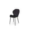 Scaun tapitat living/sufragerie Halmar K538, cadru metal,  stil modern, 48x57x85x47cm, catifea, negru