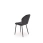 Scaun negru de living, stil modern, picioare antiderapante din metal, catifea, latime 48 cm