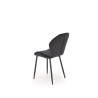 Scaun tapitat living/sufragerie Halmar K538, cadru metal,  stil modern, 48x57x85x47cm, catifea, negru