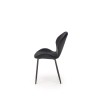 Scaun tapitat living/sufragerie Halmar K538, cadru metal,  stil modern, 48x57x85x47cm, catifea, negru