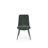 Scaun tapitat living/sufragerie Halmar K539, cadru metal,  stil clasic, 50x62x84x45cm, catifea, verde