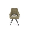 Scaun tapitat living/sufragerie Halmar K542, cadru metal, rotativ 180 grade, stil modern, 58x64x88x46cm, stofa, verde