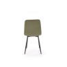 Scaun tapitat living/sufragerie Halmar K560, cadru metal, spatar matlasat, stil clasic, 45x53x88x47cm, stofa, verde