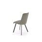 Scaun de living in stil scandinav, tapiterie din stofa si cadru din metal, spatar matlasat, verde maslina, 44x47x85 cm