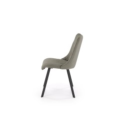 Scaun tapitat living/sufragerie Halmar K561, cadru metal, spatar matlasat, stil scandinav, 44x58x85x47cm, stofa, verde