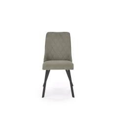 Scaun tapitat living/sufragerie Halmar K561, cadru metal, spatar matlasat, stil scandinav, 44x58x85x47cm, stofa, verde