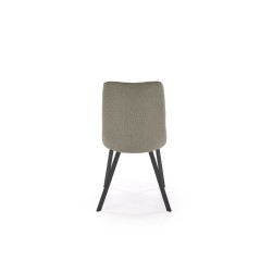 Scaun tapitat living/sufragerie Halmar K561, cadru metal, spatar matlasat, stil scandinav, 44x58x85x47cm, stofa, verde