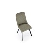 Scaun tapitat living/sufragerie Halmar K561, cadru metal, spatar matlasat, stil scandinav, 44x58x85x47cm, stofa, verde