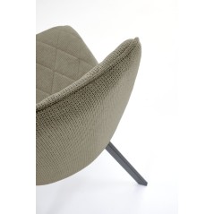 Scaun tapitat living/sufragerie Halmar K561, cadru metal, spatar matlasat, stil scandinav, 44x58x85x47cm, stofa, verde