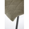 Scaun tapitat living/sufragerie Halmar K561, cadru metal, spatar matlasat, stil scandinav, 44x58x85x47cm, stofa, verde