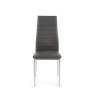 Scaun living/sufragerie Halmar K70C, cadru metal,  stil clasic, 43x49x97cm, piele, gri