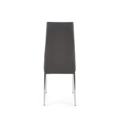 Scaun living/sufragerie Halmar K70C, cadru metal,  stil clasic, 43x49x97cm, piele, gri