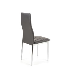 Scaun living/sufragerie Halmar K70C, cadru metal,  stil clasic, 43x49x97cm, piele, gri