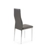 Scaun living/sufragerie Halmar K70C, cadru metal,  stil clasic, 43x49x97cm, piele, gri