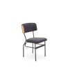 Scaun tapitat living/sufragerie Halmar Smart, cadru metal, stil scandinav, 50x53x82cm, catifea, negru