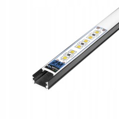 Profil pentru benzi LED, slim, aluminiu anodizat, 2 metri, negru