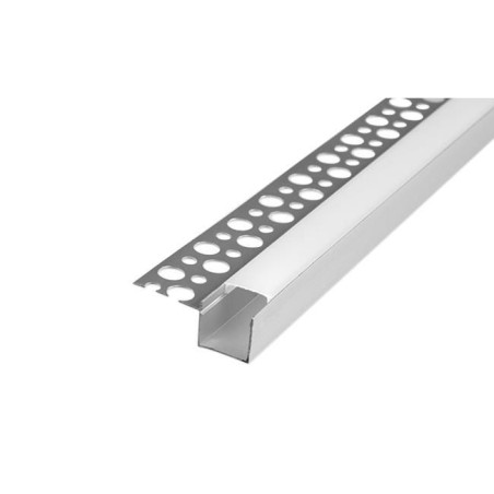 Capac profil single banda LED din aluminiu, pentru rigips, 2 metri, alb