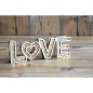 Decoratiune luminoasa LOVE, LED alb cald, 3V, 10 cm, lemn, de interior