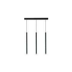 Lustra suspendata, moderna, 3 pendule G9, baza 39x4x2,5 cm, cablu 0.5 m, neagra