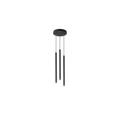 Lustra suspendata LED Piero, 3 pendule, diametru baza 18x2,5 cm, 35W, G9, IP20, negru