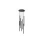 Lustra cu 7 pendule, design tubular, baza 30 x 2.5 cm, IP20, acrilic, negru mat