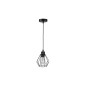 Lampa suspendata pentru living, 1 pendul, diametru baza 10 cm, lungime cablu 1m, 35W, E27, IP20, neagra