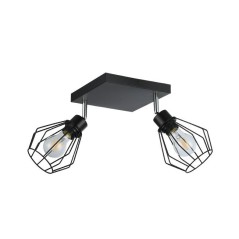 Aplica tavan LED Otto, 2 becuri, diametru baza 20x20 cm, 35W, 110-240V, E27, IP20, negru