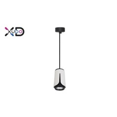 Lustra suspendata LED, 1 pendul, diametru baza 60x2,5 cm, 35W, GU10, IP20, alb/negru