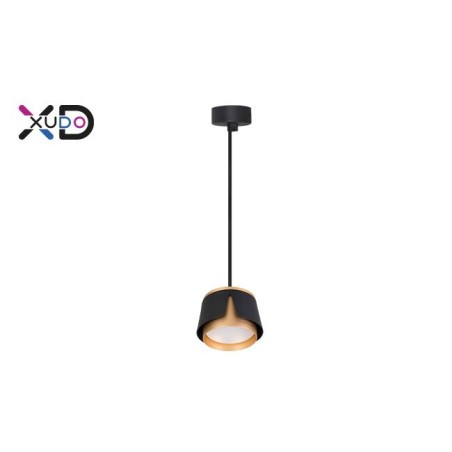 Lustra suspendata LED, 1 pendul, diametru baza 60x2,5 cm, 35W, 220-240V, GX53, IP20, negru/auriu