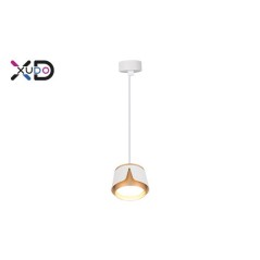 Lustra suspendata LED, 1 pendul, diametru baza 60x2,5 cm, 35W, 220-240V, GX53, IP20, alb/auriu