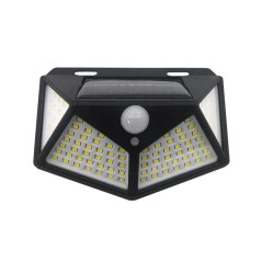 Lampa solara LED de perete, autonomie 6-8h, IP44, 6500K, 300lm, 10W, 100 surse, negru