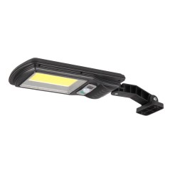 Lampa solara LED stradala, autonomie 6-8h, telecomanda, IP44, 6500K, 300lm, 10W, 100 surse, negru