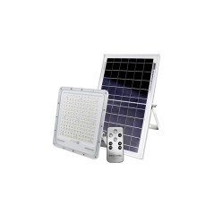 Proiector solar LED, autonomie 14h, telecomanda, 5000K, 4500lm, 200W, 312 surse, negru