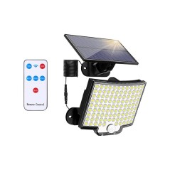 Proiector solar LED, autonomie 6-8h, telecomanda, 6500K, 500lm, 10W, 108 surse, negru