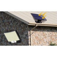 Proiector solar LED, control telecomanda, lumina 6500K, 500lm, 10W, 108 surse, negru