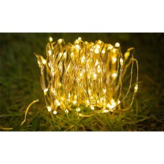 Ghirlanda solara decorativa, 500 LED-uri, IP44, 3000K, 70lm, 10W, senzor crepuscular