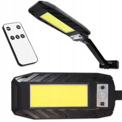 Lampa solara LED stradala, 10W, senzor miscare, distanta detectare 4-6m, IP44, 6500K, 500lm, 100 surse