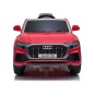 Masinuta electrica Audi Q8, lumini LED fata/spate, Bluetooth, USB, MP3, roti spuma EVA, 108x66x55 cm, rosie