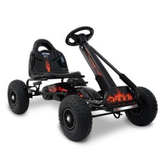 Kart cu pedale pentru copii, greutate maxima 25 kg, 5 km/h, 97 x 61.5 cm, negru/rosu