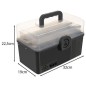 Organizator pentru medicamente, 2 nivele, capac transparent, maner transport, 32x22.5x19 cm