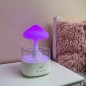 Umidificator cu aromaterapie, efect de ploaie, forma ciuperca, lumina LED 7 culori, 3 moduri, capacitate 450 ml