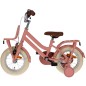 Bicicleta copii, 12 inch, cadru otel, jante aluminiu, frane coaster si V-brake, roti ajutatoare, suport frontal, Bella roz